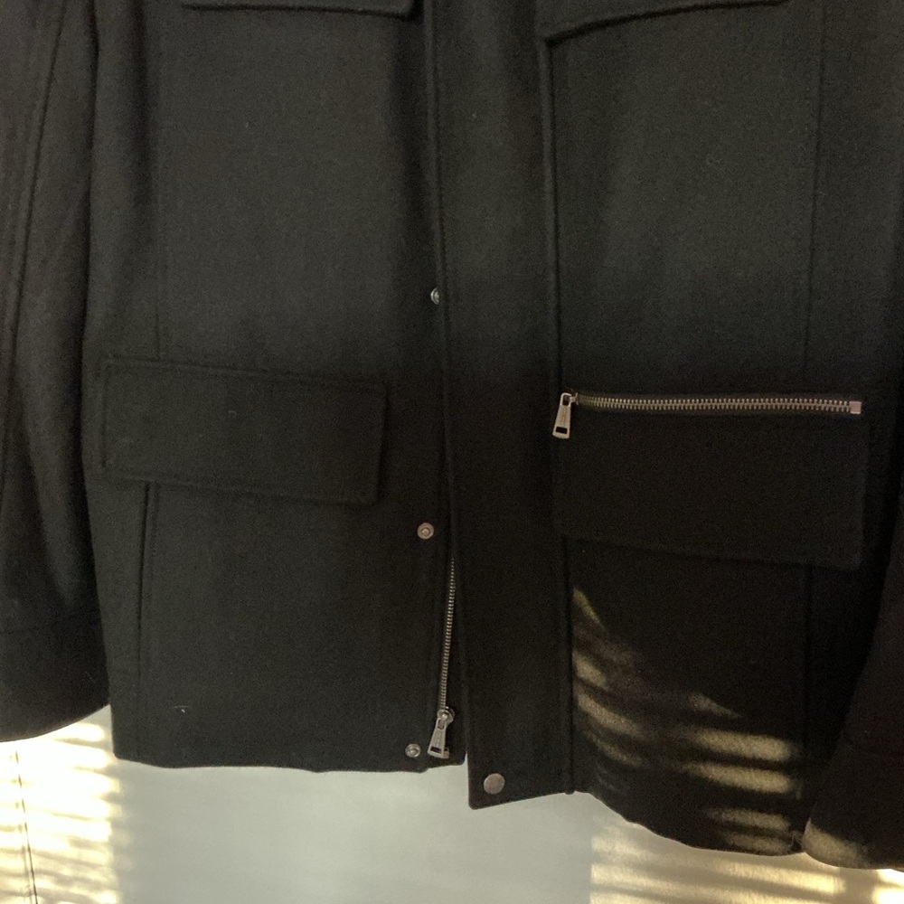 Cole Haan Men's M65 Wool Blend Field Jacket Coat Peacoat Black Size Medium - Picture 4 of 7